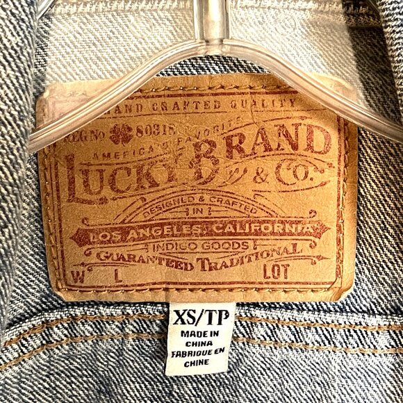 LUCKY BRAND Denim Jean Jacket Tomboy Trucker Size XS/TP Cotton - Picture 4 of 8